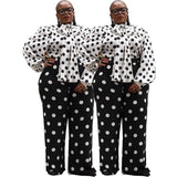 Polka Dot Plus Size Two-Piece Suit