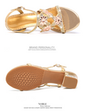 Gretchen Rhinestone Sandals-Gold