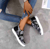 Round Toe Platform Zipper Daily Sneakers