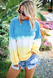 Rainbow Gradient Printed Long Sleeve Sweatshirt
