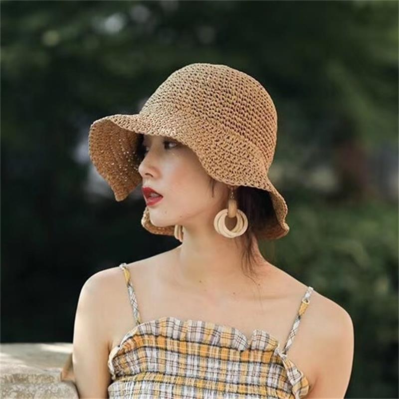 Bow Collapsible Straw Hat Literary Holiday Beach Hat