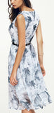 Sleeveless Print Chiffon Midi Dress S-5XL