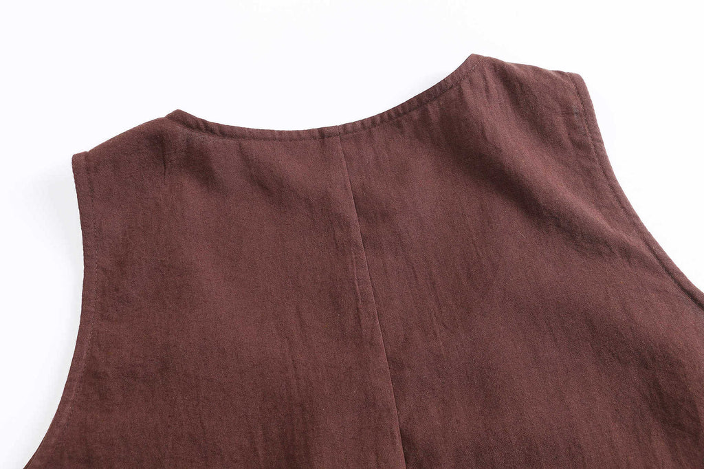 Loose Casual Pocket Cotton Linen Maxi Dress