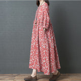 Fashionable Loose Large Size Casual Floral Long Dress