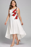 Sleeveless Embroidered High Low Midi Dress S-5XL