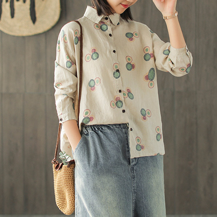 New Loose Embroidery Literary Cardigan Blouses