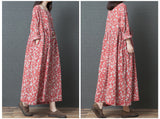 Fashionable Loose Large Size Casual Floral Long Dress