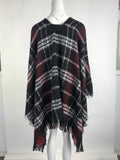 Contrast Lattice Tassel Sweater Shawl Coat