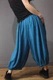 Solid Color Harem Linen Pant