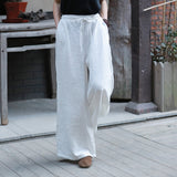 Solid Color Elastic Waist Casual Pant