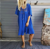 Summer Irregular Solid Color Midi Dress