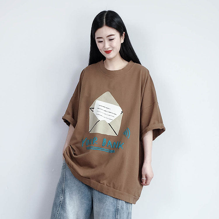 Summer Casual Loose Printed Cotton T-Shirt