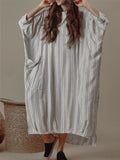 Irregular Loose Striped Casual Maxi Dress
