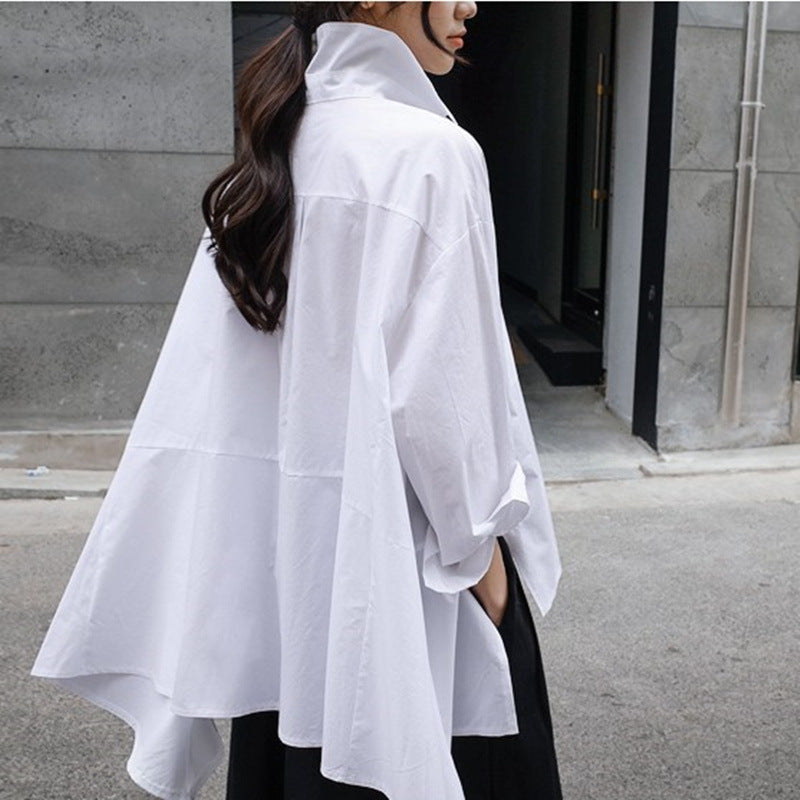 Loose Large Size Cloak Long Sleeve Irregular Shirt