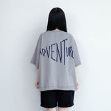 Letter And Fish Printed Casual Loose T-Shirt