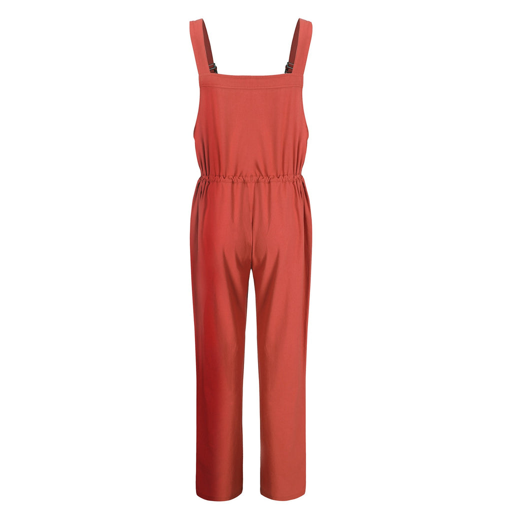 Cotton and linen Overalls Casual  Jumpsuits