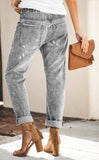 Casual Street Hipster Cotton Straight Pants Women's Jeans