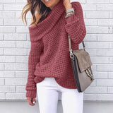Off Shoulder Knit Striped Loose Lazy Pullover Sweater