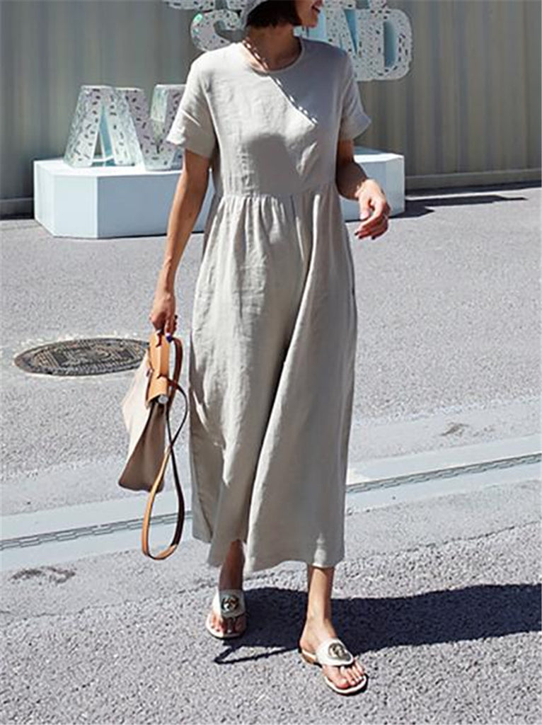 New Cotton and Linen Loose Large Size Jumpsuit