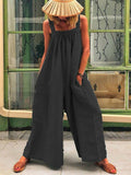 Summer Solid Color Loose Casual Jumpsuits