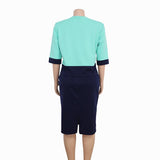 Elegant Short Sleeve Lace Dress Suits XL-4XL