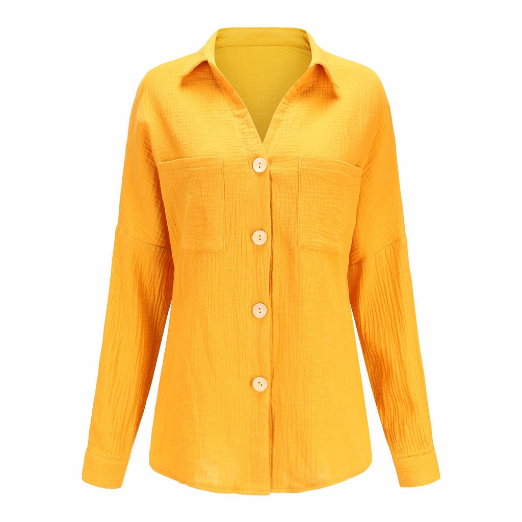 Solid Color BF Casual Blouses
