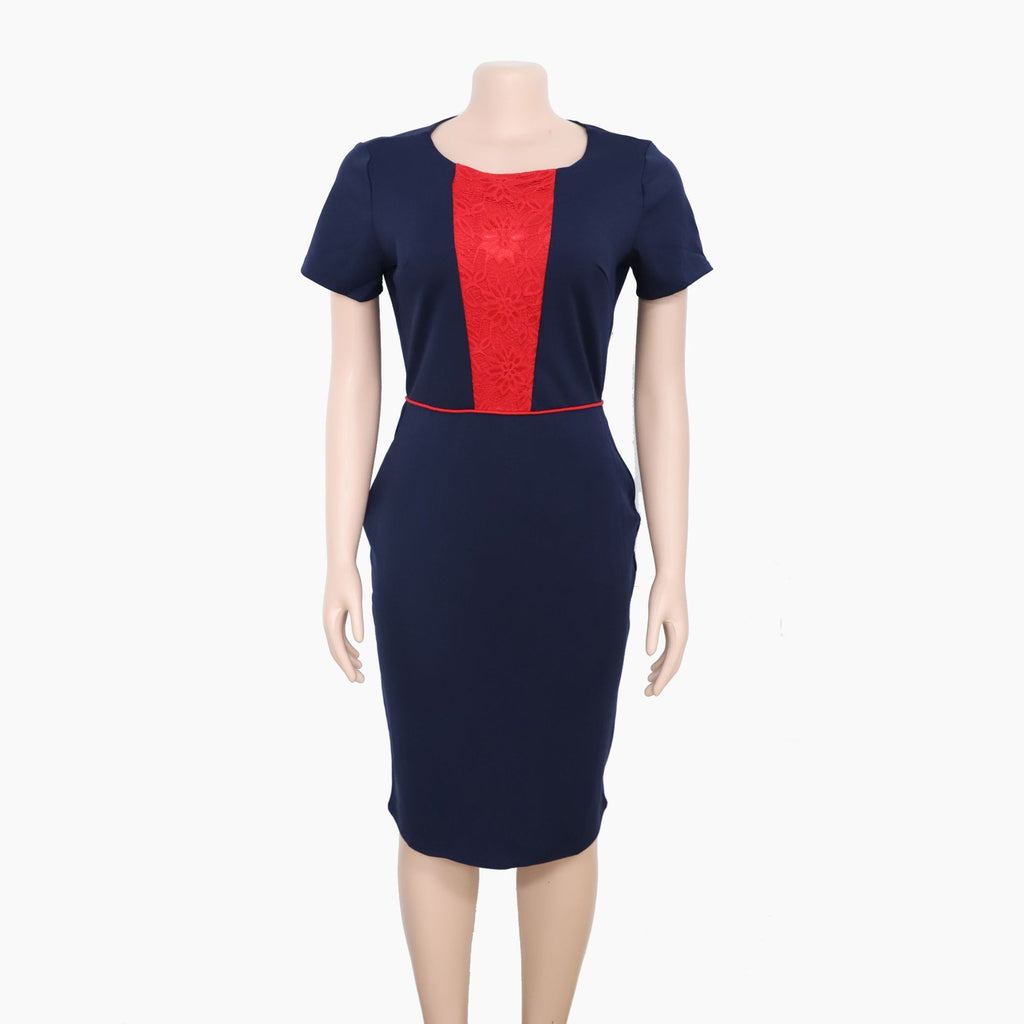 Elegant Short Sleeve Lace Dress Suits XL-4XL