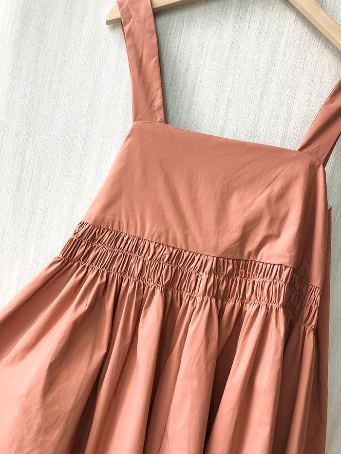 Orange Pink Backless A-lined High Waist Sleeveless Dress