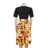 Elegent Fashion Style Plus Size Knee-length Midi Dress L-3XL
