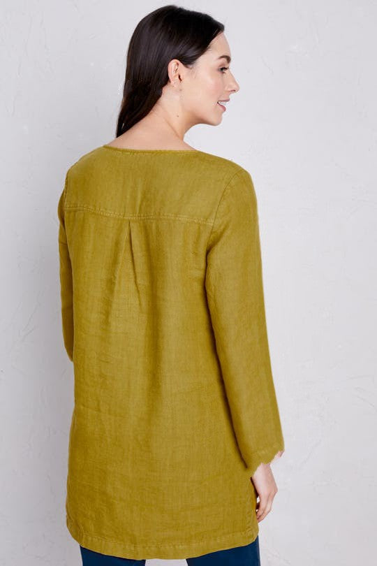 Simple Retro Long Cotton Linen Long-sleeved Shirt
