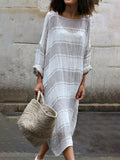 Long Sleeve Soft Stripe Maxi Dress