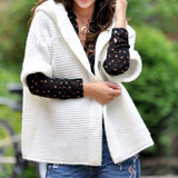 Loose Knit Hooded Cardigan Sweater