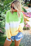 Rainbow Gradient Printed Long Sleeve Sweatshirt