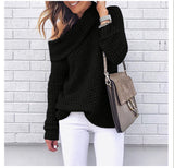Off Shoulder Knit Striped Loose Lazy Pullover Sweater