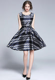 Fashion Print Sleeveless Hepburn Dress