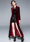Fashion Velvet Long Sleeves Long Coats