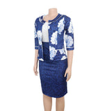 Printed lady office Printed coat match Two Pieces Suit L-4XL