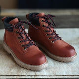 Cowhide matte leather soft Martin boots_red