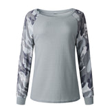 Fashion Printed Camouflage Long-sleeved Blouse