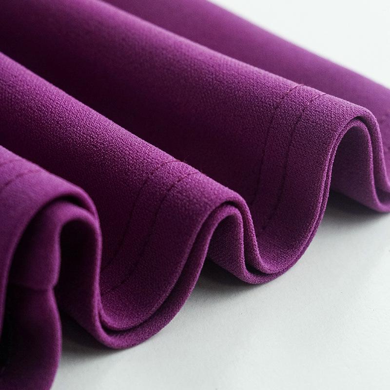 Purple Contrast Color Seven-Quarter Sleeve Printed Casual Elegant Dress XL-5XL