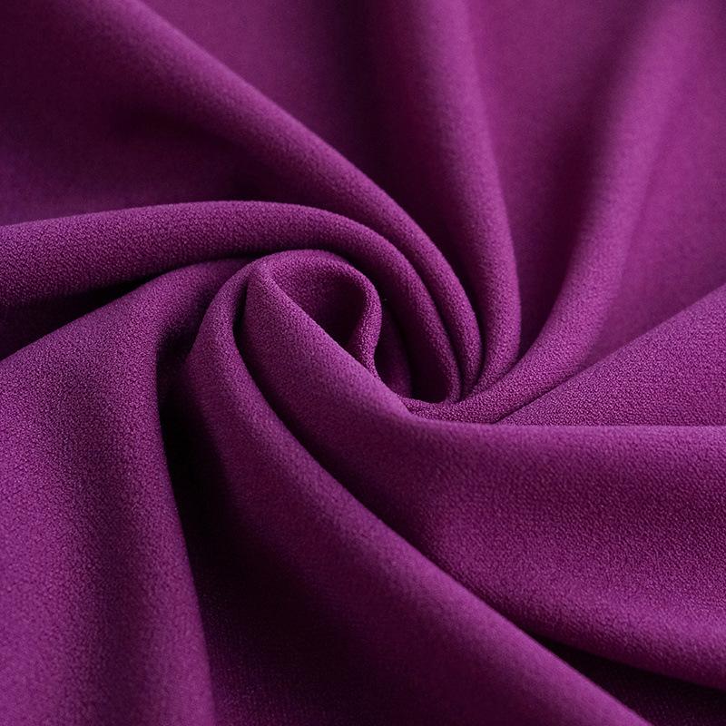 Purple Contrast Color Seven-Quarter Sleeve Printed Casual Elegant Dress XL-5XL
