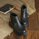 Elastic leather Chelsea boots_black