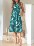 Plus Size Print Sleeveless Midi Dress S-5XL