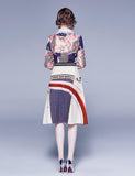 Fashion Retro Print Slim A-line Dress