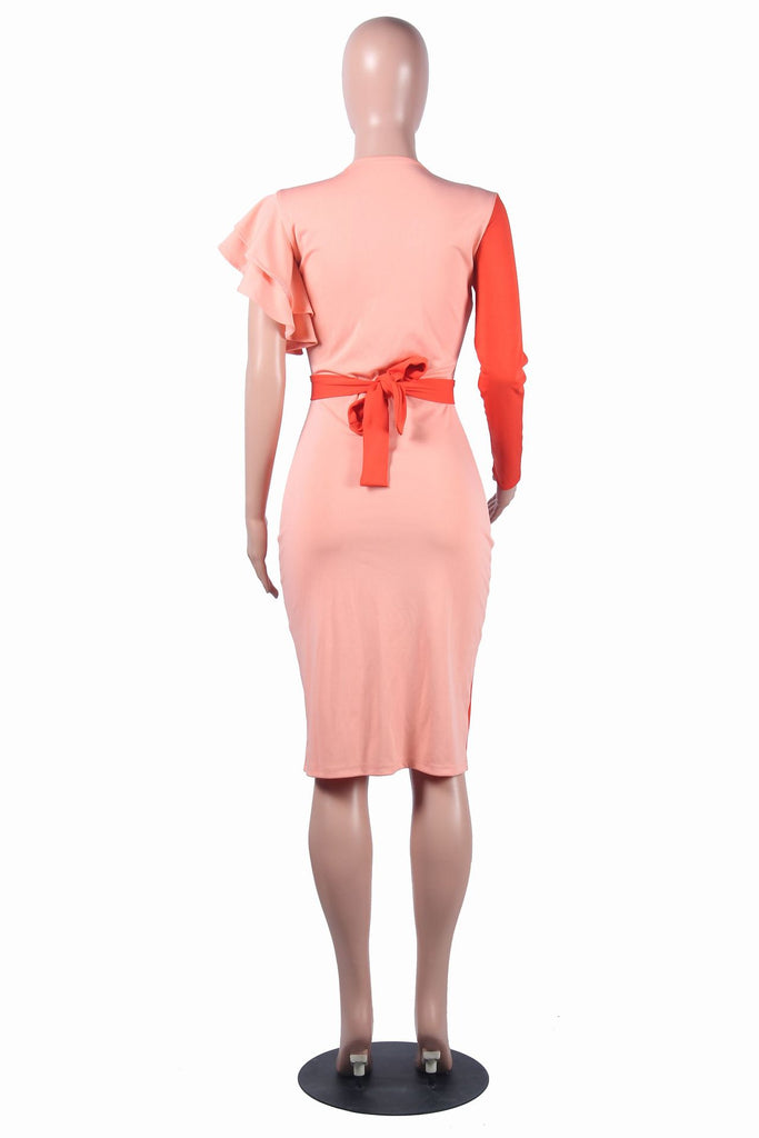Fashion Plus Size Stitching Midi Dress