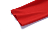 Red V Neck Knee Length Hip Half Sleeves Elegant Midi Dress S-3XL