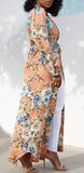 Fashion Floral Print Suit Collar Cardigan M-2XL