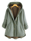 New Fashion Plaid Jacket Women's European and American Button Hooded