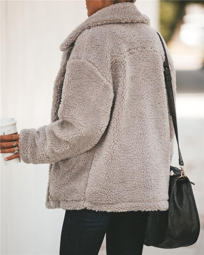 Street Fashion Zip Jacket Fuzzy Sweaters-3color