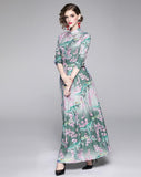 Fashionable Slim Floral Print Dress